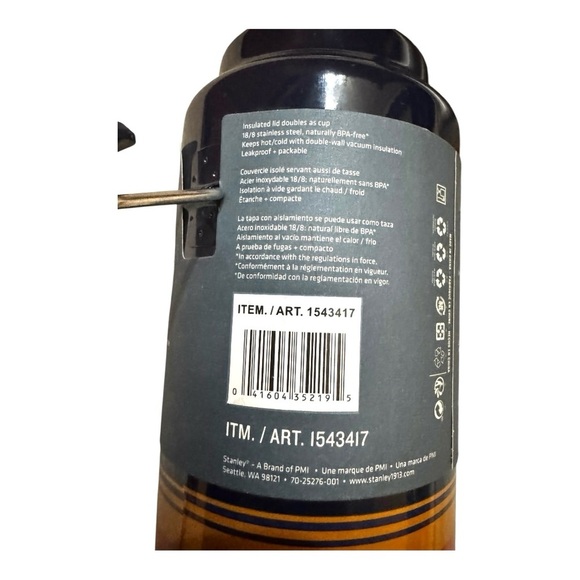 NEW Stanley X Pendleton Classic Bottle Thermos with Cup 1.5 QT Navy Blue Stripe - Picture 9 of 10